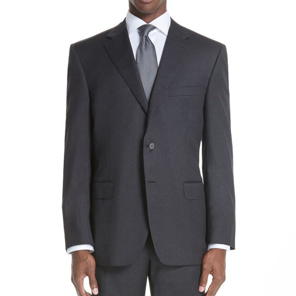 Canali Classic Fit 100% Wool Gray Suit Jacket Men's IT60 US50 NWOT Unhemmed